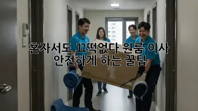 혼자서도 끄떡없다! 원룸 이사 안전하게 하는 꿀팁